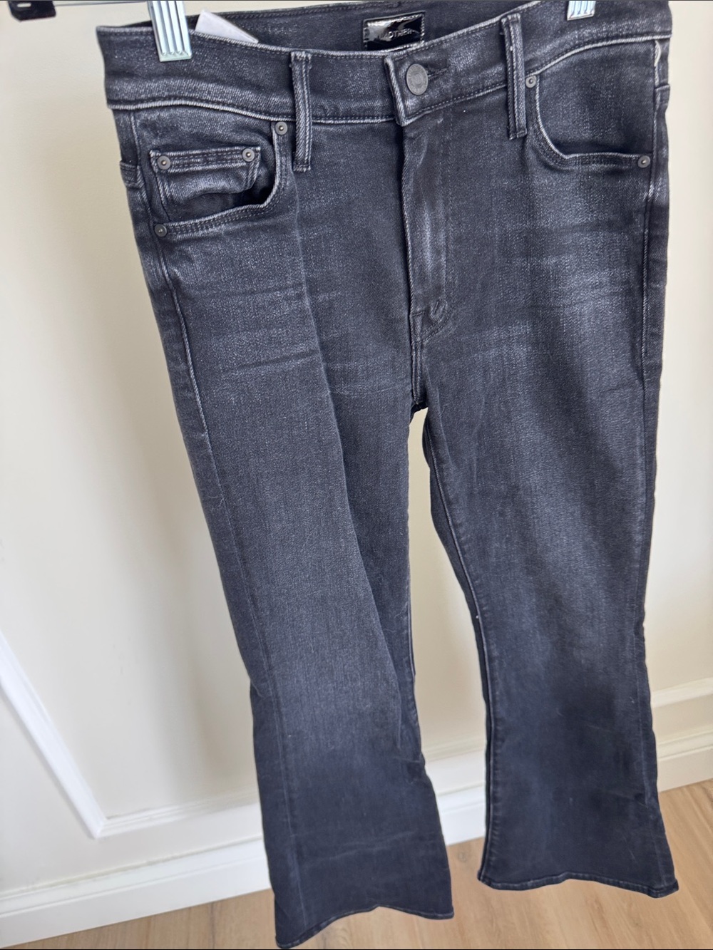 MOTHER Black Washed Bootcut Jeans